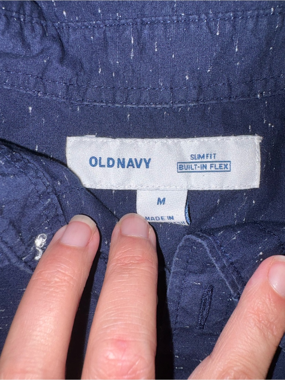 Old Navy Navy Short-Sleeve Button-Down Shirt - Picture 2 of 2